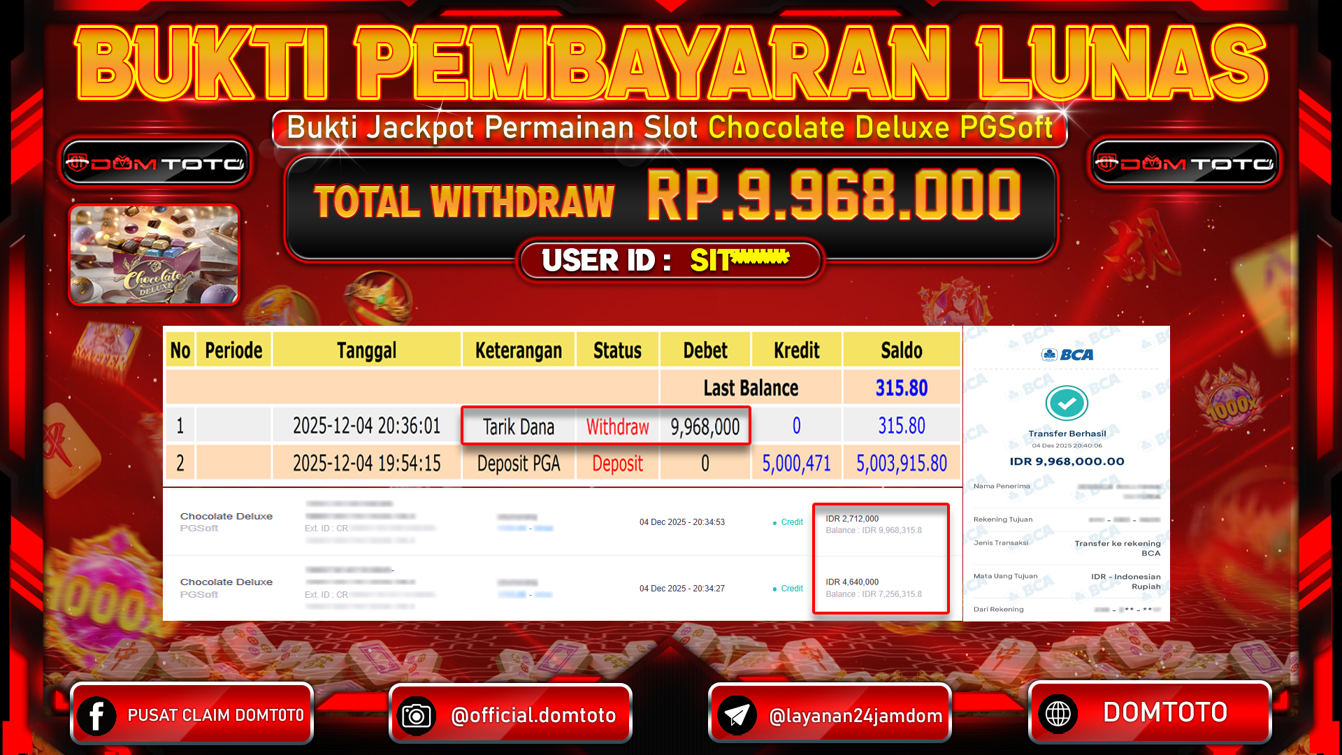 JACKPOT Slot Chocolate Deluxe PGSoft 04  DECEMBER 2025
